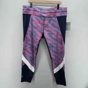 Athleta Electra Sonar Navy Blue Pink 7/8 Tight